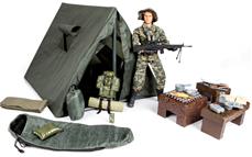 Militær Telt Camp 1:6 med Action Figur 30,5cm