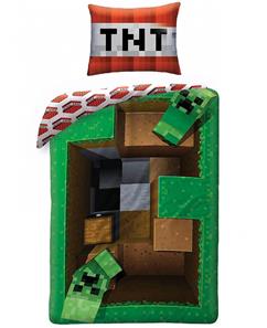 Minecraft Creeper Sengetøj 2i1 design - 100 Procent Bomuld