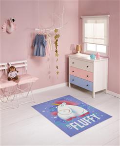 Minions Fluffy Unicorns De Luxe gulvtæppe til børn 95x125-2