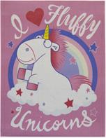 Minions I Love Fluffy Unicorns De Luxe gulvtæppe til børn 95x125