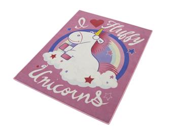 Minions I Love Fluffy Unicorns De Luxe gulvtæppe til børn 95x125-2
