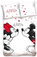 Minnie Mouse og Mickey Mouse ''Love'' Sengetøj - 100 procent bomuld