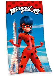 Miraculous Ladybug Badehåndklæde 75 x 150 cm - 100 procent bomuld