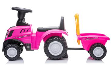 New Holland T7 Gå-Traktor med Trailer og værktøj, Pink -2