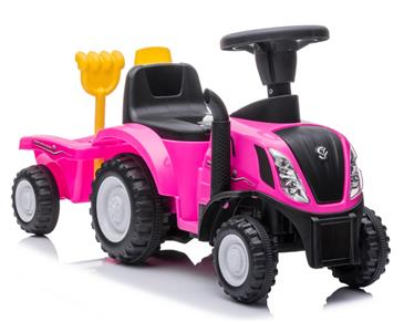 New Holland T7 Gå-Traktor med Trailer og værktøj, Pink -5