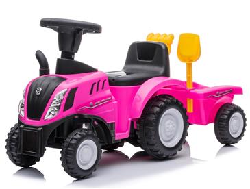 New Holland T7 Gå-Traktor med Trailer og værktøj, Pink -7