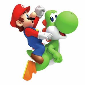 Nintendo Super Mario Bros med Yoshi og Mario  Wallstickers-2