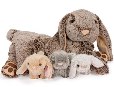 Noxxiez Bamsefamilie – Mor Kanin med 3 Kaninunger – 50 cm