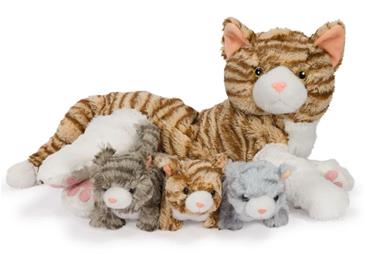 Noxxiez Bamsefamilie – Mor Kat med 3 Killinger – 50 cm