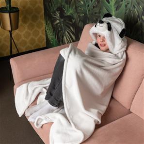 Noxxiez dyre tæppe med hætte - Panda-6