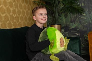 Noxxiez Kæmpe bamse, håndvarmer og pude - Avocado-3