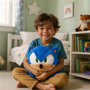 Noxxiez Kæmpe bamse, håndvarmer og pude - Sonic-2