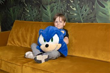 Noxxiez Kæmpe bamse, håndvarmer og pude - Sonic-3