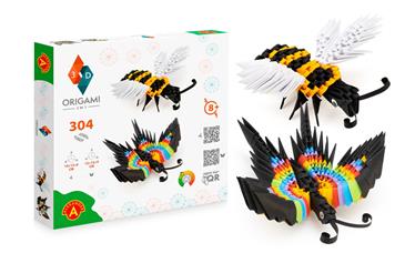 Origami 3D 2-i-1 pakke - Bi og sommerfugl-2