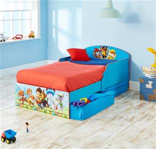 Paw Patrol Træ seng m/opbevaring (140cm)-2