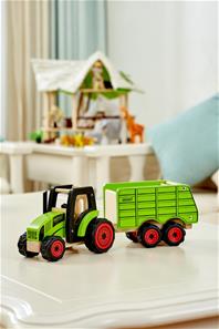 Pintoy Traktor med anhænger Trælegetøj-12
