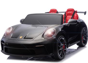 Porsche 911 GT3 Elbil Til børn 21,6V m/4xMotor, Gummihjul, Lædersæde sort