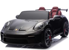 Porsche 911 GT3 Sort Elbil Til børn 21,6V m/Gummihjul+Lædersæde