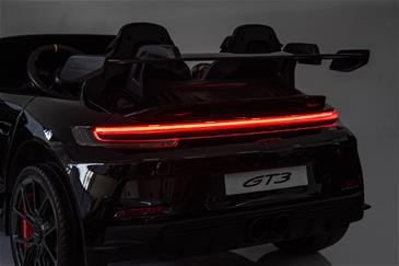 Porsche 911 GT3 Sort Elbil Til børn 21,6V m/Gummihjul+Lædersæde-6