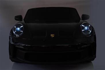 Porsche 911 GT3 Sort Elbil Til børn 21,6V m/Gummihjul+Lædersæde-7