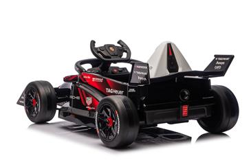 Porsche Formula E 12V elbil til børn m/Gummihjul, 2.4G, Lædersæde, Lithium-4