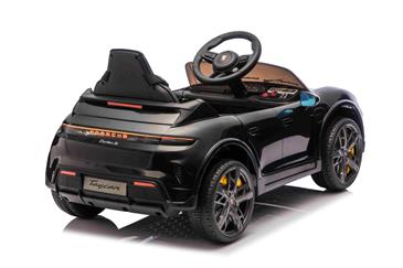 Porsche Taycan Turbo S Elbil Til børn 10,8V m/Gummihjul, Lædersæde sort-11