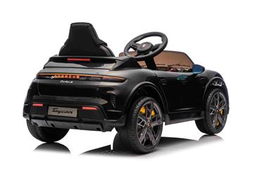Porsche Taycan Turbo S Elbil Til børn 10,8V m/Gummihjul, Lædersæde sort-7