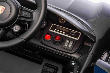 Porsche Taycan Turbo S Elbil Til børn 10,8V m/Gummihjul, Lædersæde sort-9