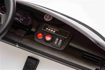 Porsche Taycan Turbo S Elbil Til børn 21,6V m/Gummihjul, Lædersæde Hvid-6