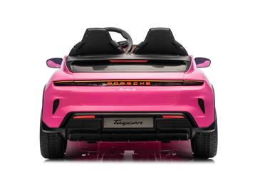 Porsche Taycan Turbo S Elbil Til børn 21,6V m/Gummihjul, Lædersæde Pink-14