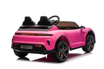 Porsche Taycan Turbo S Elbil Til børn 21,6V m/Gummihjul, Lædersæde Pink-15