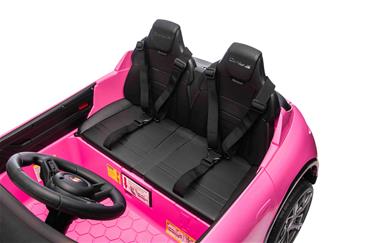 Porsche Taycan Turbo S Elbil Til børn 21,6V m/Gummihjul, Lædersæde Pink-6