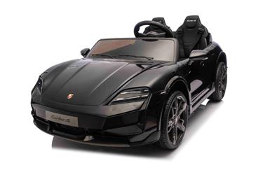 Porsche Taycan Turbo S Elbil Til børn 21,6V m/Gummihjul, Lædersæde sort-10
