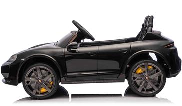 Porsche Taycan Turbo S Elbil Til børn 21,6V m/Gummihjul, Lædersæde sort-3