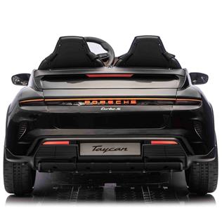 Porsche Taycan Turbo S Elbil Til børn 21,6V m/Gummihjul, Lædersæde sort-5