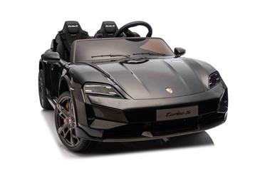 Porsche Taycan Turbo S Elbil Til børn 21,6V m/Gummihjul, Lædersæde sort-7