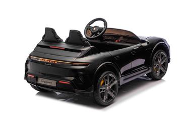 Porsche Taycan Turbo S Elbil Til børn 21,6V m/Gummihjul, Lædersæde sort-9