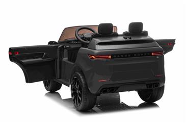 Range Rover Sport Elbil til børn Sort m/Lithium + Gummihjul + Lædersæde-10