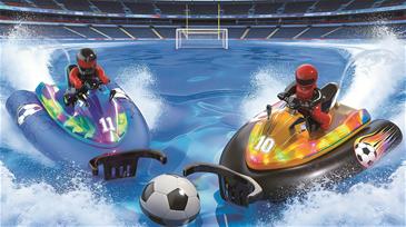RC Fodbold Motorbåd 2.4G med Lys & Vandsprøjt – Blå-3