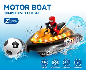 RC Fodbold Motorbåd 2.4G med Lys & Vandsprøjt – Orange-2