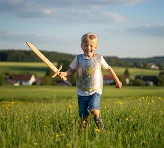 Ridder Børnebrynjen med ørn og stropper, 32 x 31 cm-2