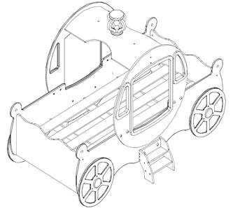 Royal Prinsesse Karet Træ Børneseng (200 x 90 cm)-3