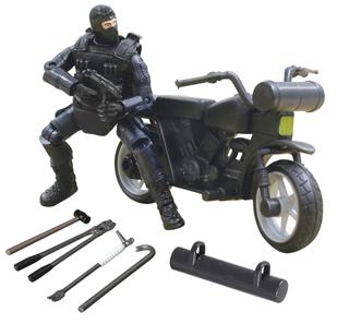 S.W.A.T. Action Figur og Motorcykel 1:18 