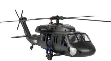 S.W.A.T. Black Hawk helikopter inkl. 2 actionfigurer 1:18 