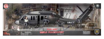 S.W.A.T. Black Hawk helikopter inkl. 4 actionfigurer 1:18 -2