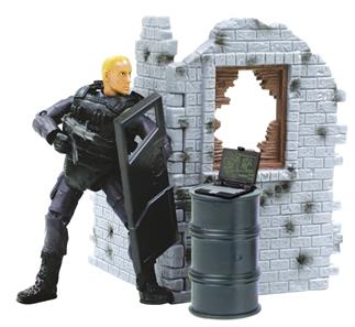 S.W.A.T. Politibetjent Action Figur  med væg Type A 1:18 