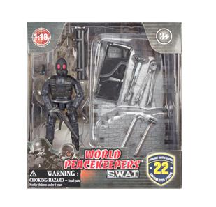 S.W.A.T. Røgdykker Action Figur  med væg Type B 1:18 -2