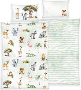 Safari babysengetøj 100x135 cm - bomuld - GREEN by OEKO-TEX