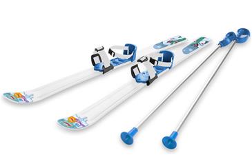 Ski til Børn 70 cm med skistave, Hvid/Blå