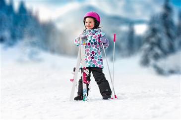 Ski til Børn 70 cm med skistave, Hvid/Blå-2